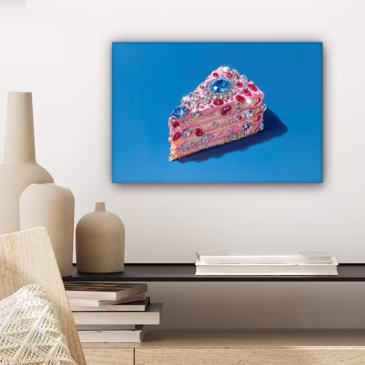 Taart - Edelstenen - Glitters - Roze canvas 2cm klein -closeup_print_DE