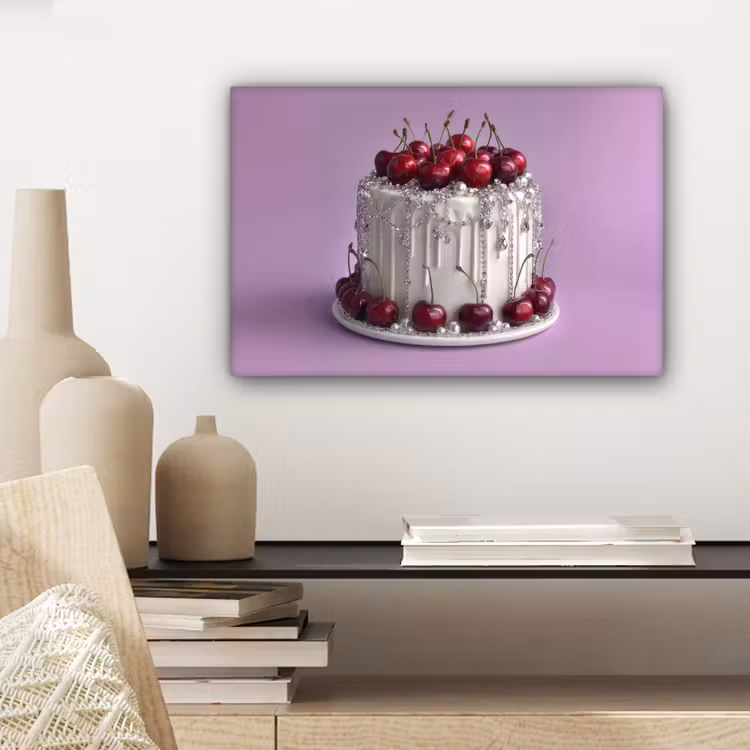 Taart - Kersen - Juwelen - Rood canvas 2cm klein -closeup_print_DE