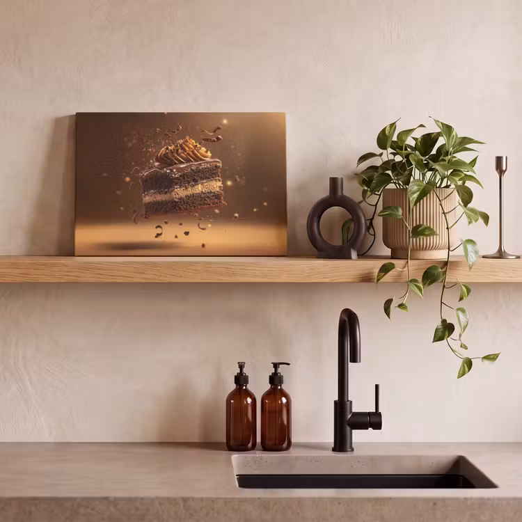 Taart - Chocolade - Eten - Brownie canvas 2cm klein -sfeer6