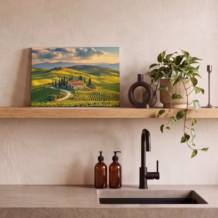 Toscane - Landschap - Wijngaarden canvas 2cm klein -sfeer6