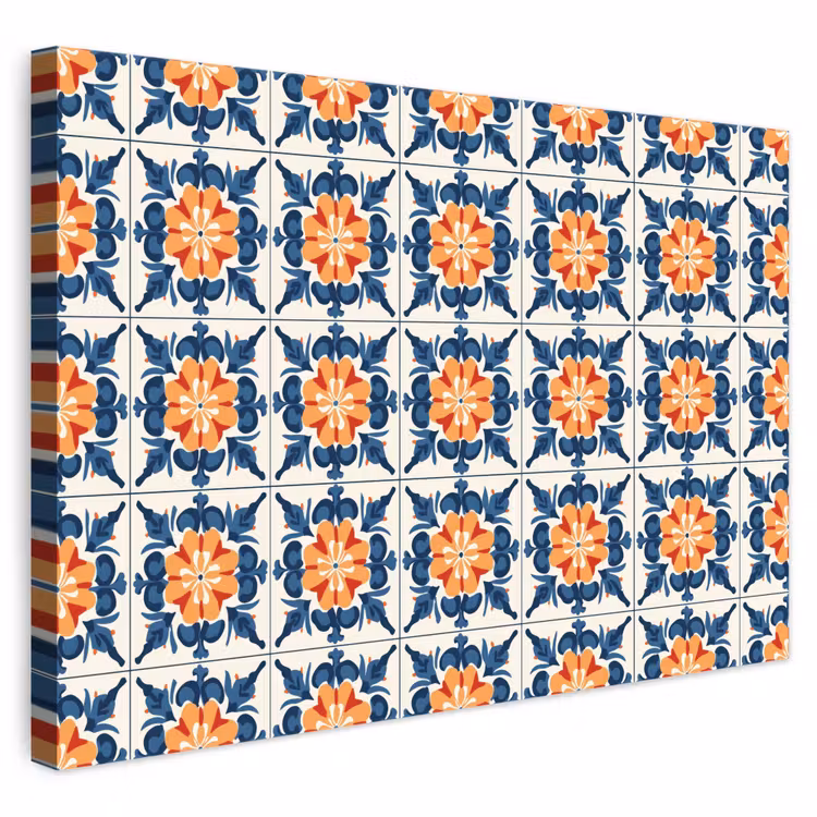 Traditioneel - Tegel - Oranje canvas 2cm klein 34 -3d