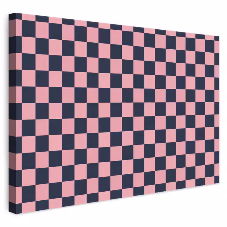Traditioneel - Patroon - Blauw - Roze canvas 2cm klein 34 -3d