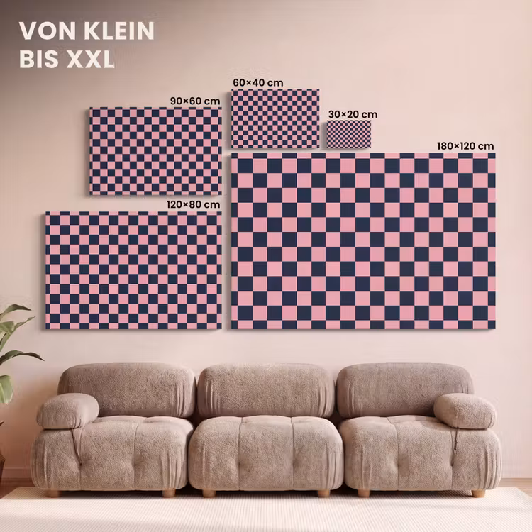 Traditioneel - Patroon - Blauw - Roze canvas 2cm klein 34 -Xsfeer8_DE