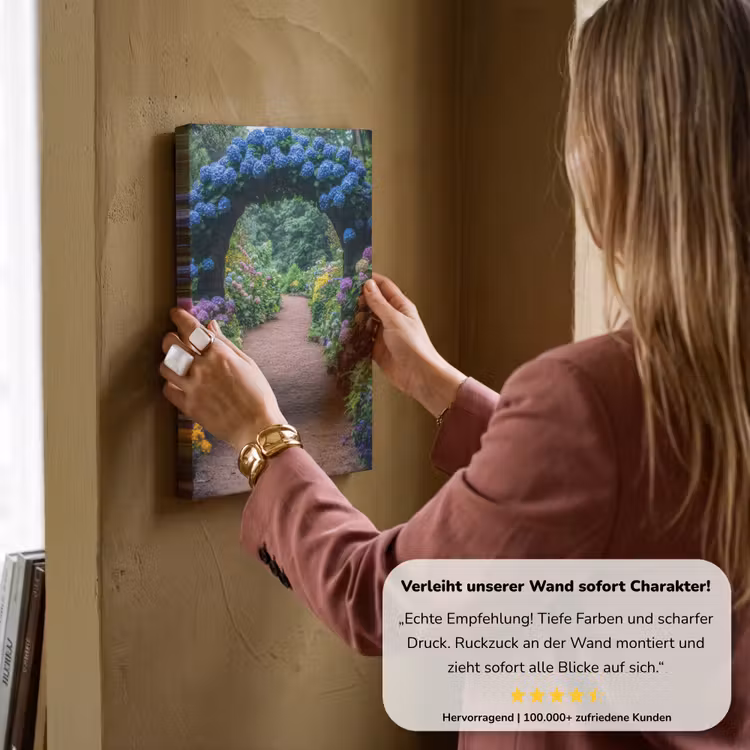 Doorkijk - Bloemen - Hortensia - Pad canvas 2cm klein -sfeer3