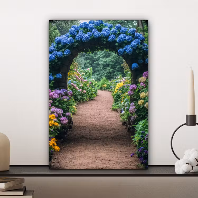 Doorkijk - Bloemen - Hortensia - Pad canvas 2cm klein -atmosphere_sfeer3_global