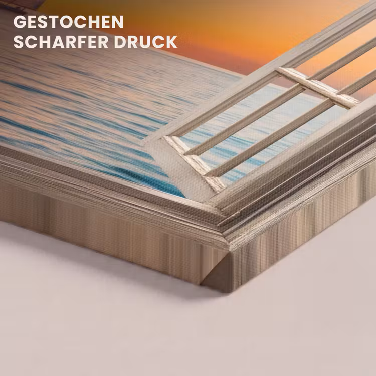Doorkijk - Zee - Boot - Zonsondergang canvas 2cm klein -closeup_print_DE