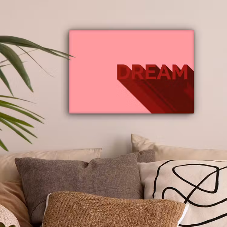 Dream - 3D - Rood - Roze canvas 2cm klein -sfeer1
