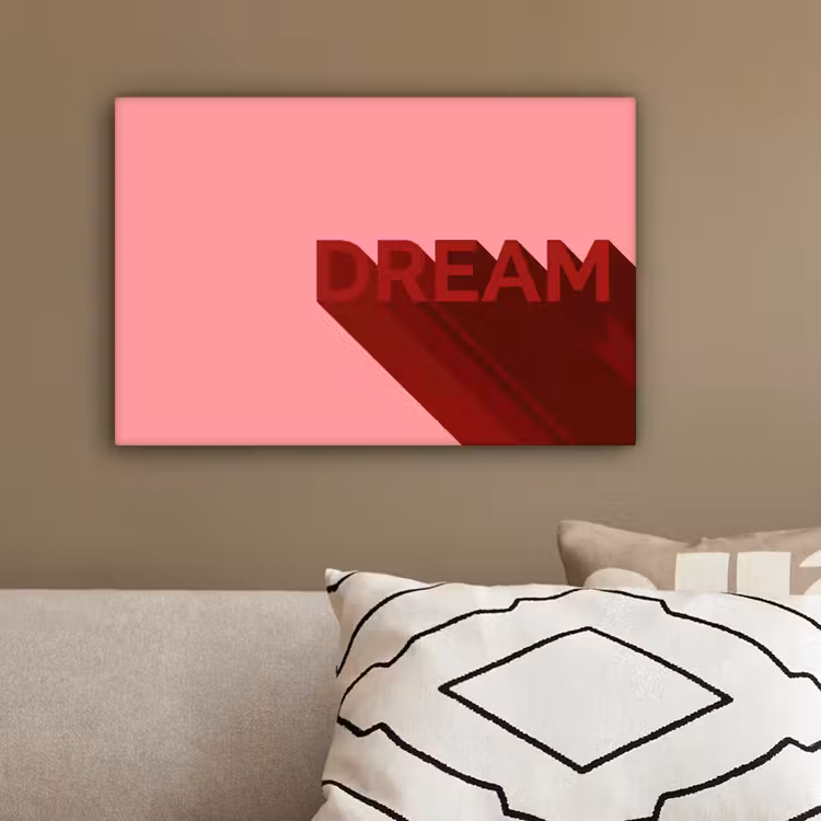 Dream - 3D - Rood - Roze canvas 2cm klein -sfeer3