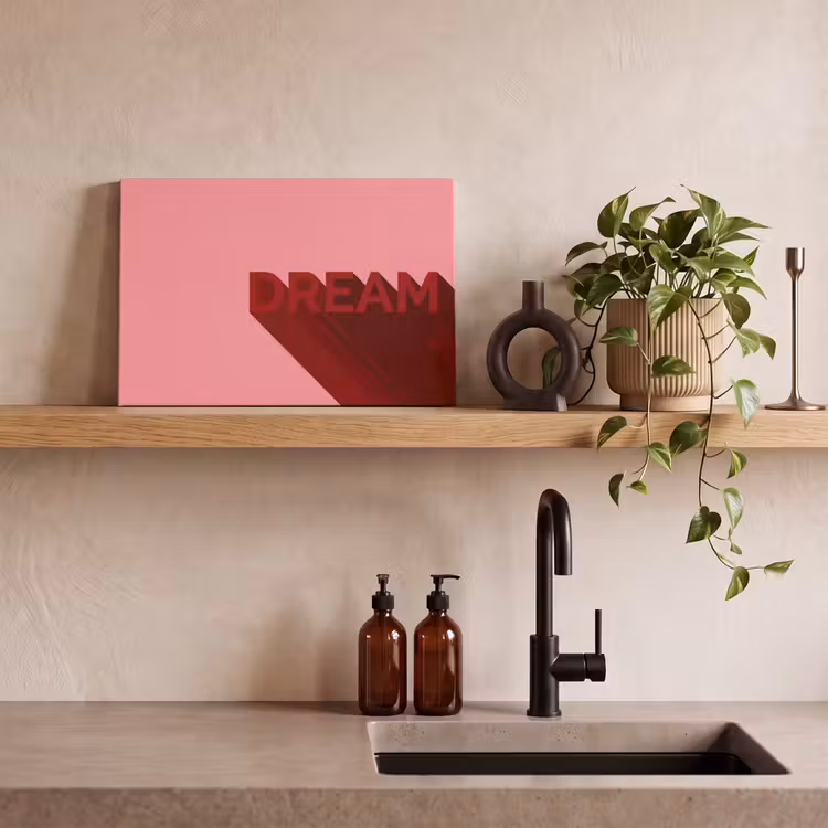 Dream - 3D - Rood - Roze canvas 2cm klein -sfeer3