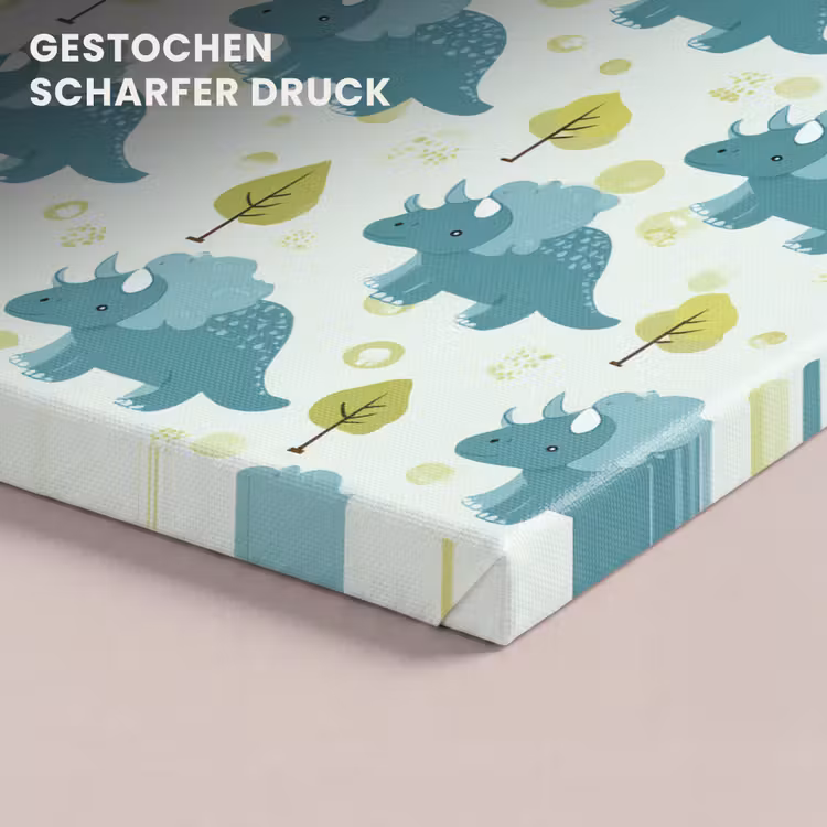Triceratop - Blauw - Stippen - Boompjes canvas 2cm klein -uniquesellingpoint_afwerking-onlywow_DE