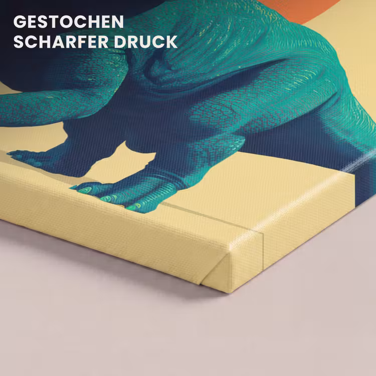 Triceratops - Cirkel - Oranje - Hoorns canvas 2cm klein -closeup_print_DE