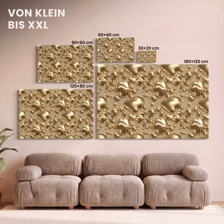 Druppels - Organisch - Goud canvas 2cm klein 34 -Xsfeer8_DE