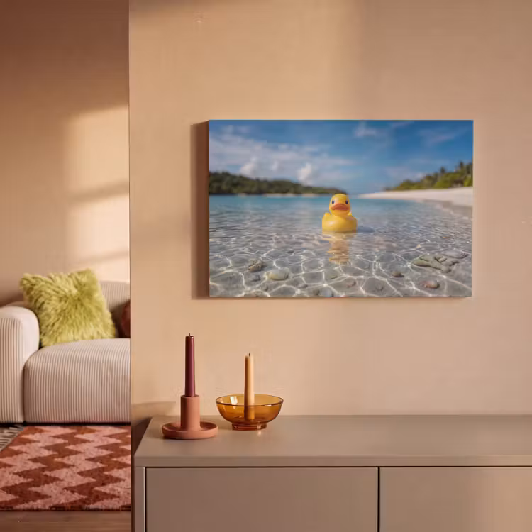 Tropisch - Badeend - geel canvas 2cm klein -sfeer1