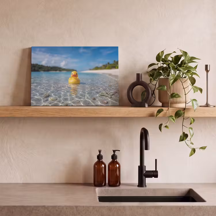 Tropisch - Badeend - geel canvas 2cm klein -sfeer3