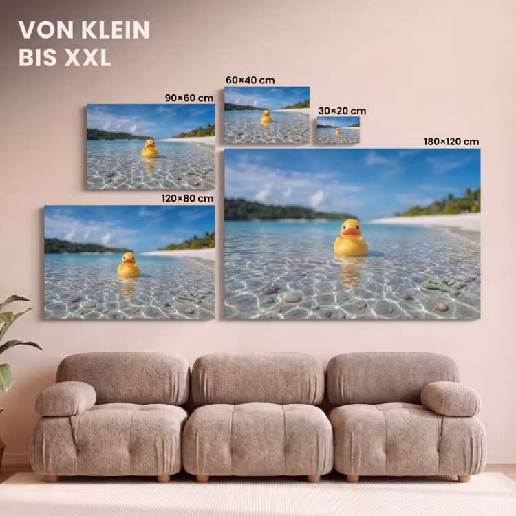 Tropisch - Badeend - geel canvas 2cm klein -Xsfeer8_DE