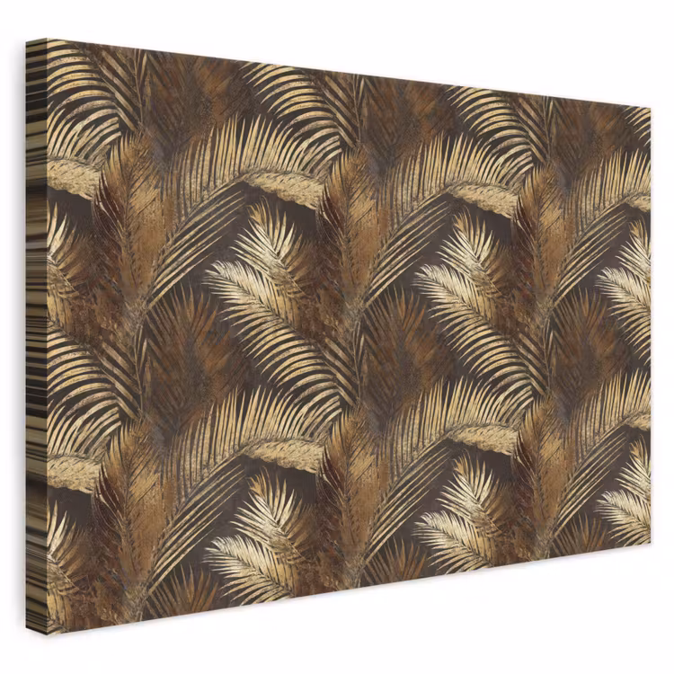 Tropisch - Bladeren - Goud canvas 2cm klein 34 -3d