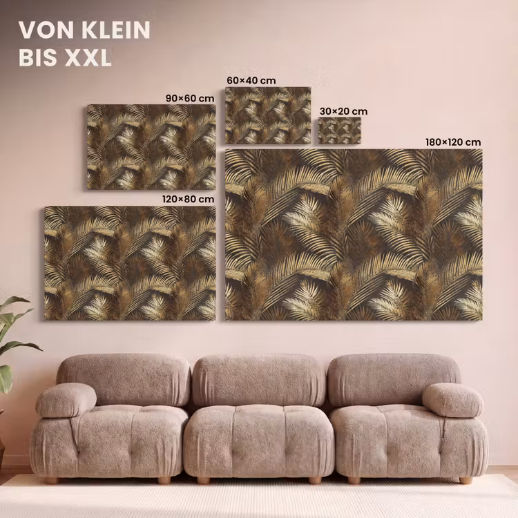 Tropisch - Bladeren - Goud canvas 2cm klein 34 -Xsfeer8_DE