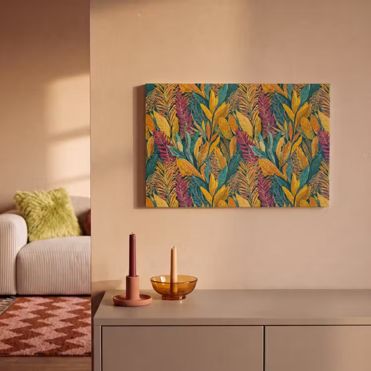 Tropische - Botanisch - Patroon - Kleurrijk - Exotisch canvas 2cm klein 34 -sfeer1
