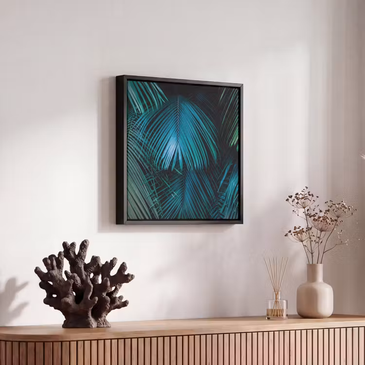 Tropical - Jungle - Bladeren - Groen Canvas met baklijst klein -atmosphere_sfeer4_global