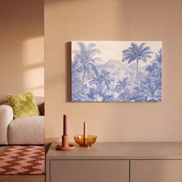 Tropisch - Jungle - Blauw canvas 2cm klein -sfeer1