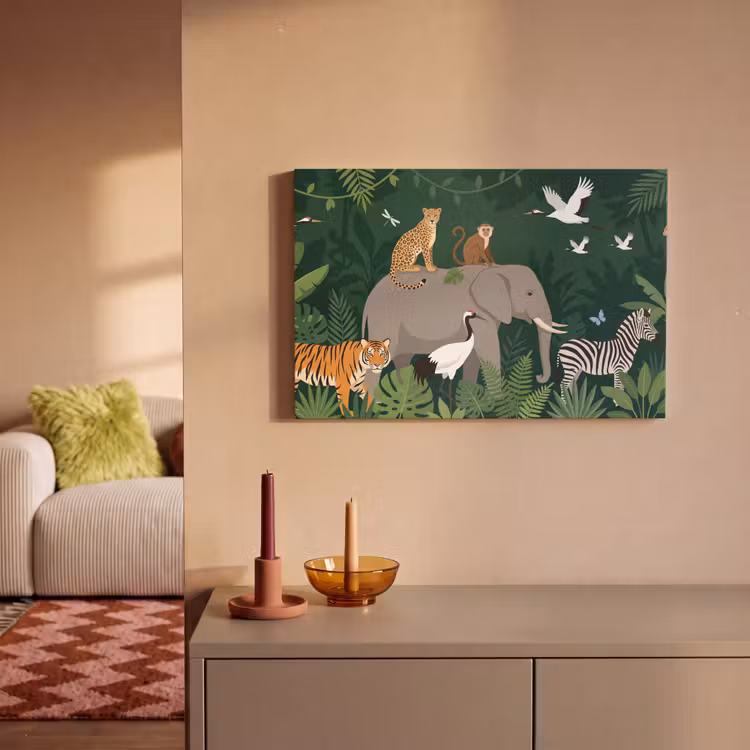 Tropisch - Jungle - Groen canvas 2cm klein -sfeer1