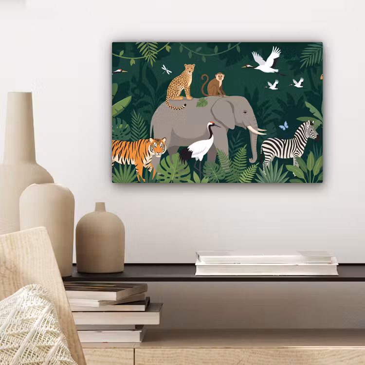 Tropisch - Jungle - Groen canvas 2cm klein -sfeer6