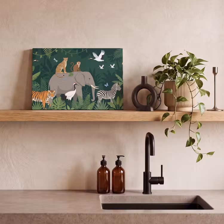 Tropisch - Jungle - Groen canvas 2cm klein -sfeer3