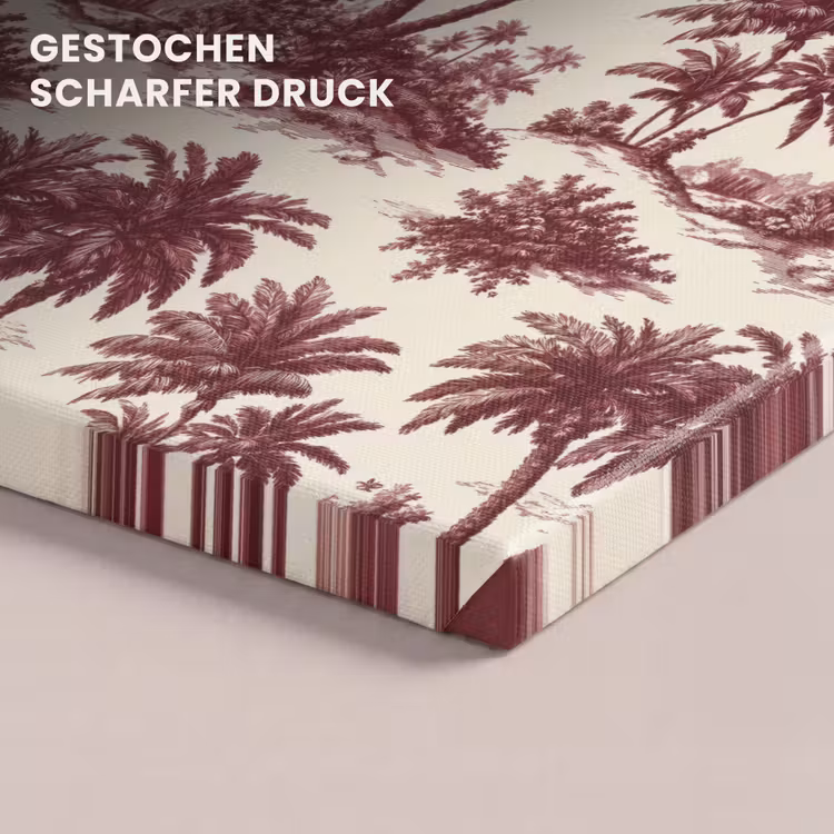 Tropisch - Geometrisch - Bordeauxrood canvas 2cm klein 34 -closeup_print_DE