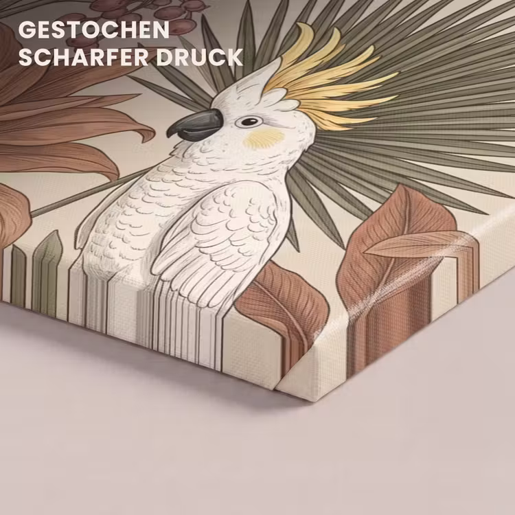 Tropisch - Vogels - Beige canvas 2cm klein -uniquesellingpoint_afwerking-onlywow_DE
