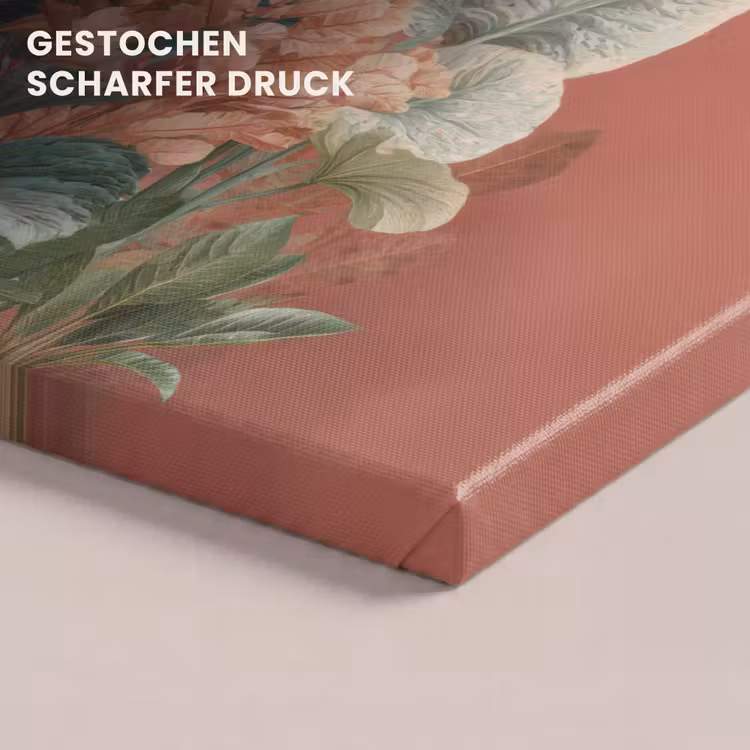 Tropische bladeren - Bloemen - Roze - groen canvas 2cm klein -uniquesellingpoint_afwerking-onlywow_DE