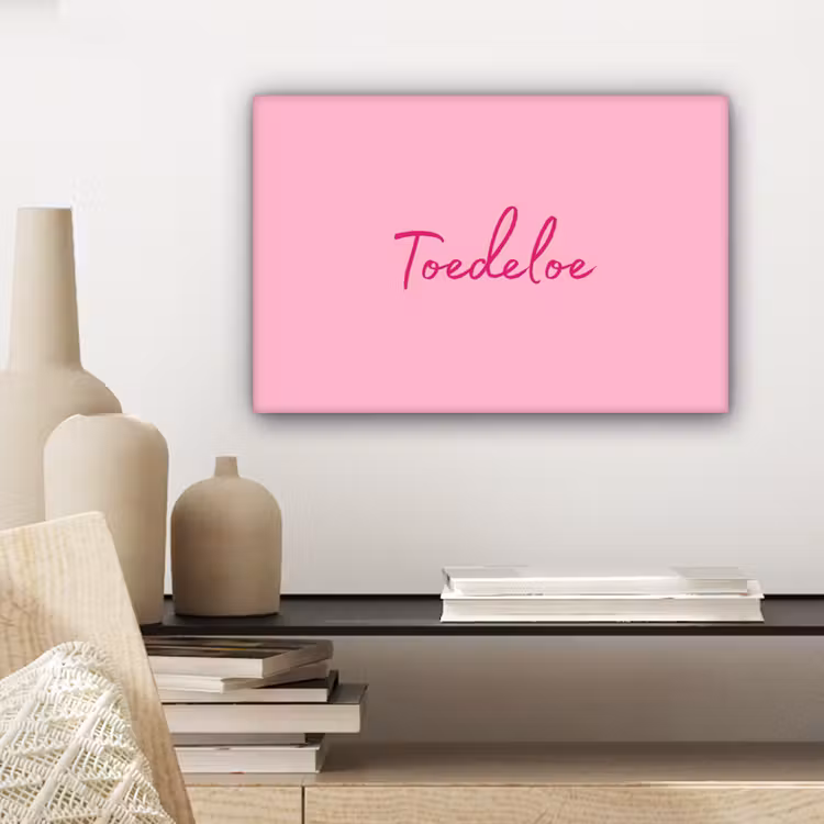 Toedeloe - Pink - Minimalist canvas 2cm klein -uniquesellingpoint_afwerking-onlywow_DE
