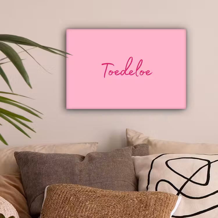 Toedeloe - Roze - Minimalistisch canvas 2cm klein -sfeer1