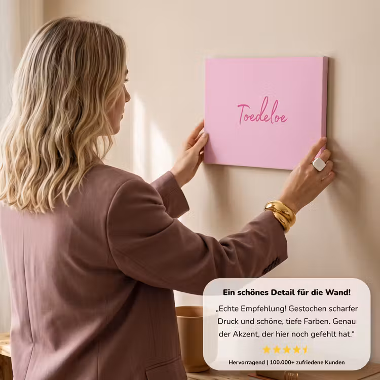 Toedeloe - Pink - Minimalist canvas 2cm klein -sfeer3