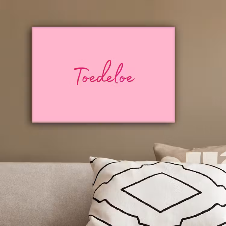 Toedeloe - Pink - Minimalist canvas 2cm klein -sfeer6