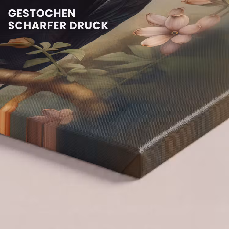 Toekan - Vogel - Bloemen - Planten canvas 2cm klein -uniquesellingpoint_afwerking-onlywow_DE