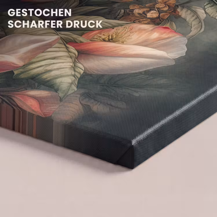 Toekan - Vogels - Bloemen - Planten - Tropisch canvas 2cm klein -closeup_print_DE