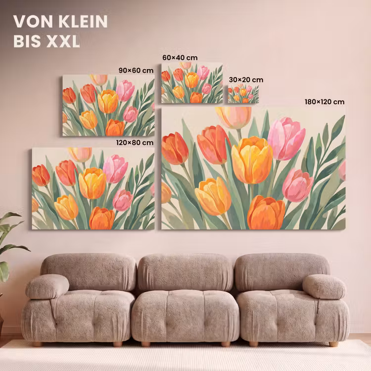 Tulpen - Abstract - Kleurrijk canvas 2cm klein -Xsfeer8_DE