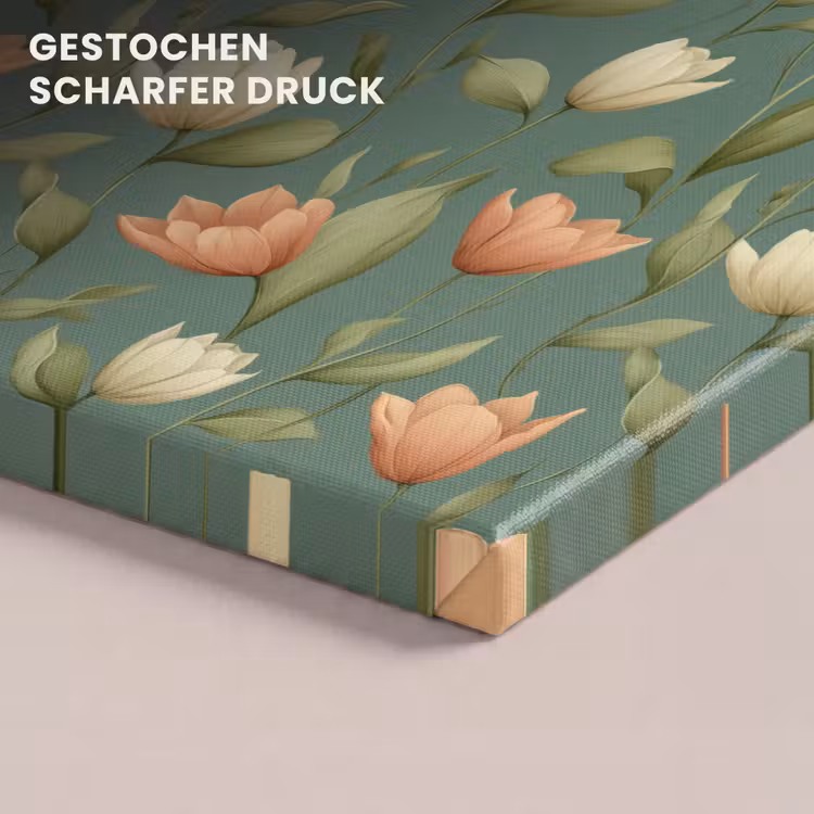 Tulpen - Botanisch - Groen canvas 2cm klein 34 -uniquesellingpoint_afwerking-onlywow_DE