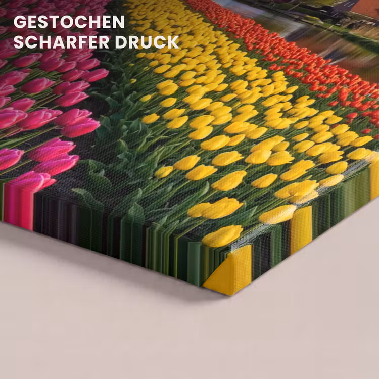 Tulpen - Holland - Molen - Kleurrijk canvas 2cm klein -uniquesellingpoint_afwerking-onlywow_DE