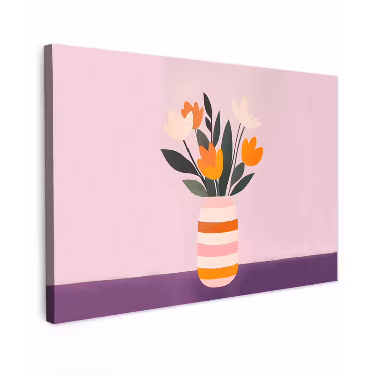 Tulpen - Vaas - Strepen - Paars canvas 2cm klein -z3d
