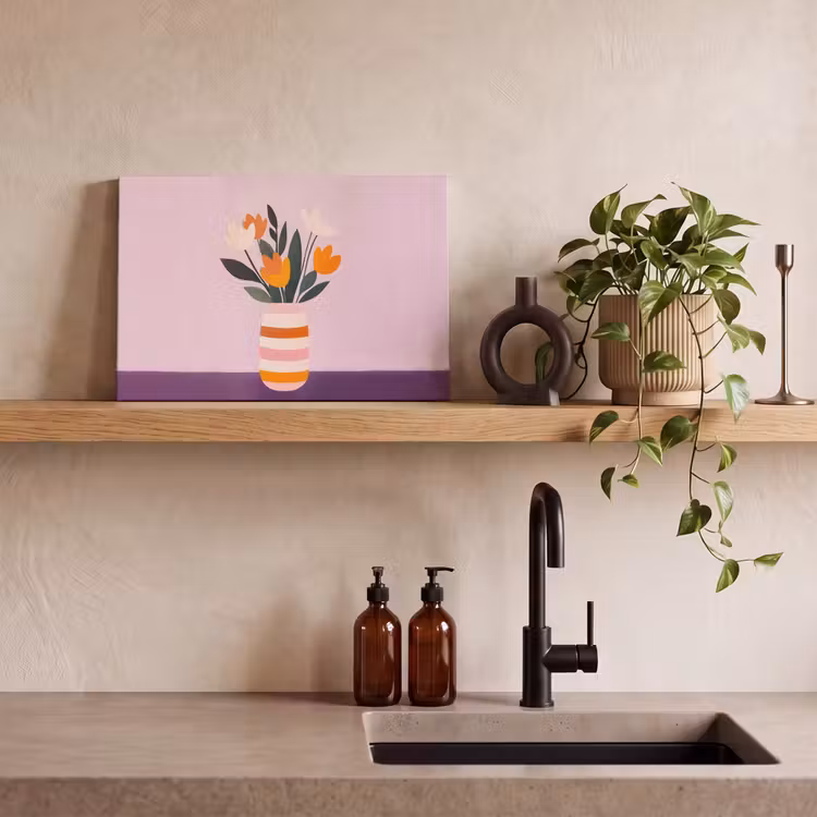 Tulpen - Vaas - Strepen - Paars canvas 2cm klein -sfeer3