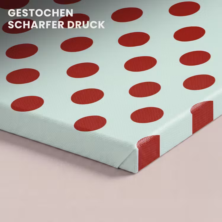 Polka - Dots - Rood canvas 2cm klein 34 -closeup_print_DE