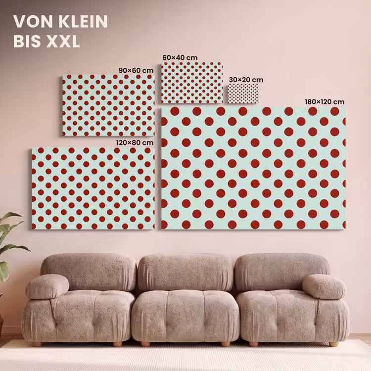 Polka - Dots - Rood canvas 2cm klein 34 -Xsfeer8_DE