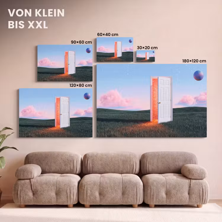 Leinwandbild - Tür – Fantasie – Raum - Deur - Fantasie - Ruimte canvas 2cm klein