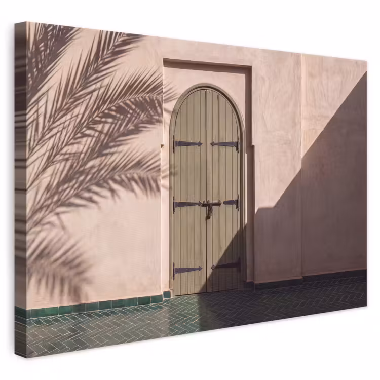 Deur - Hout - Architectuur - Groen - Rustiek canvas 2cm klein -3d