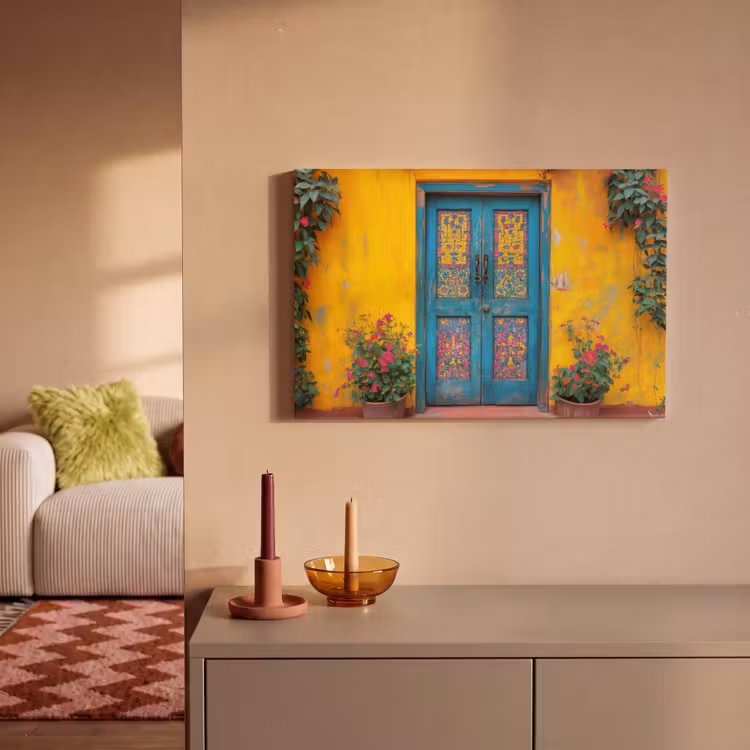 Deuren - Kleurrijk - Planten canvas 2cm klein -sfeer1