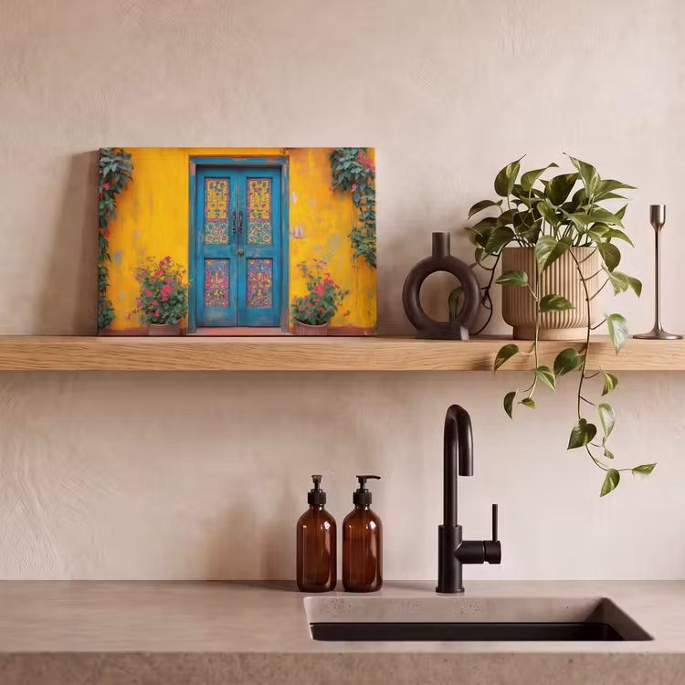 Deuren - Kleurrijk - Planten canvas 2cm klein -closeup_print_DE