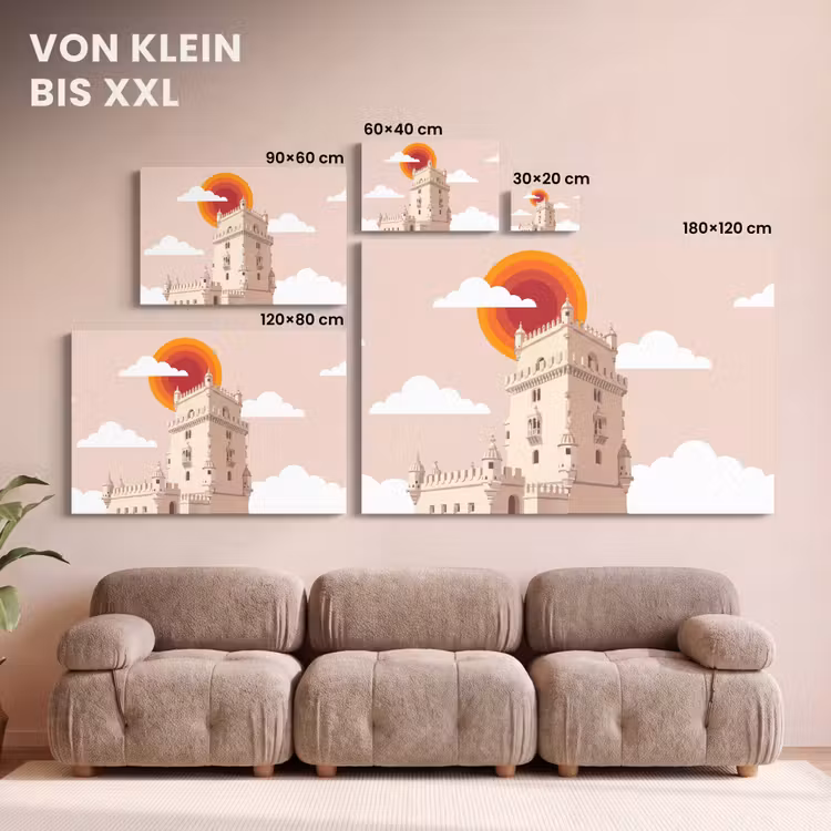 Toren - Rivier - Architectuur - Modern - Oranje canvas 2cm klein -Xsfeer8_DE