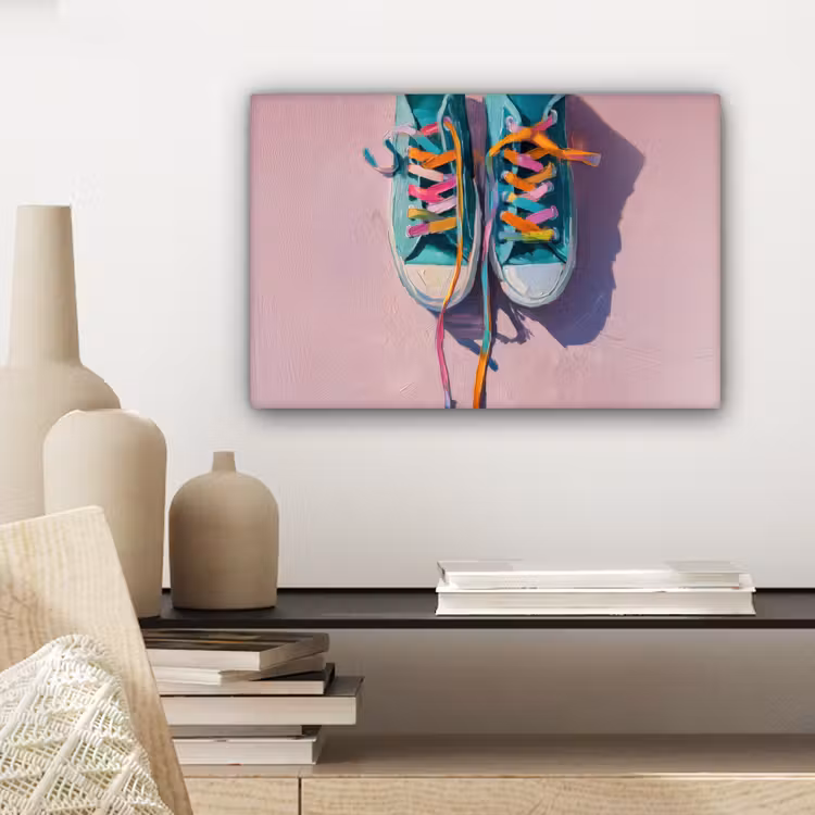 Sneakers - Veters - Kleurrijk - Schaduw canvas 2cm klein -sfeer6