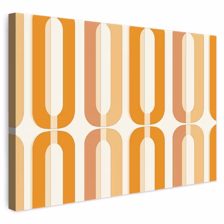 U-vorm - Retro - Oranje canvas 2cm klein 34 -3d